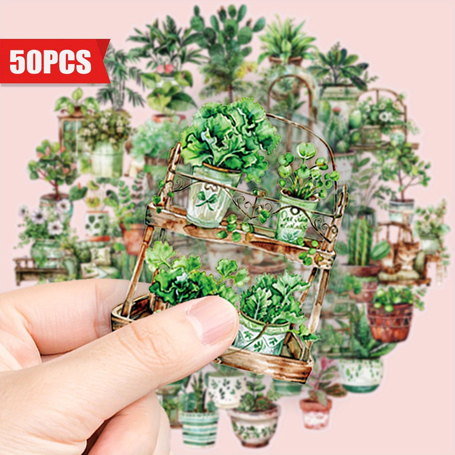 50pcs Plant Lover'S Delight Vinyl Decal Stickers