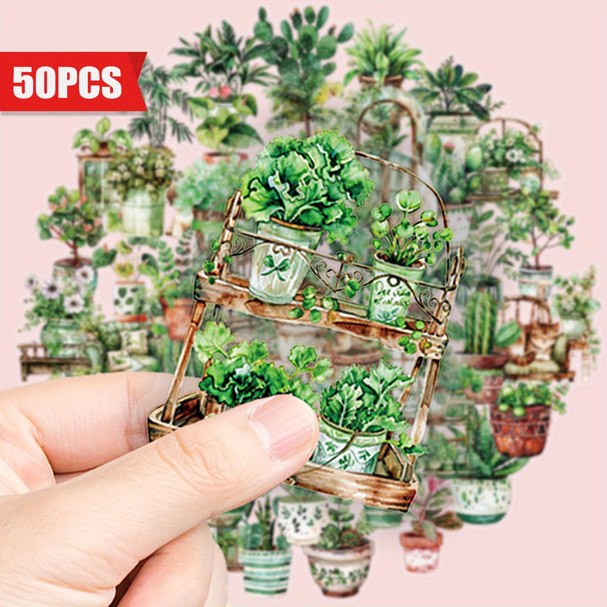 50pcs Plant Lover'S Delight Vinyl Decal Stickers