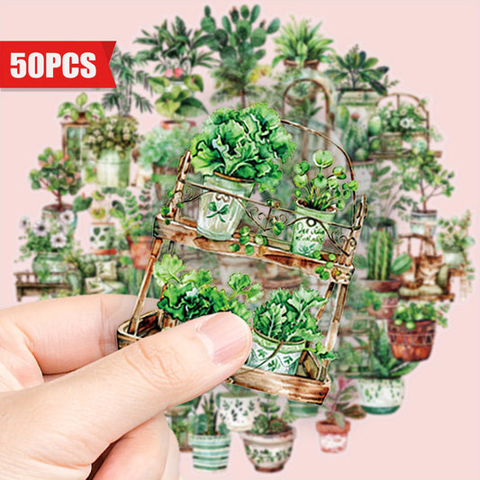 50pcs Plant Lover'S Delight Vinyl Decal Stickers