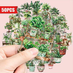 50pcs Plant Lover'S Delight Vinyl Decal Stickers