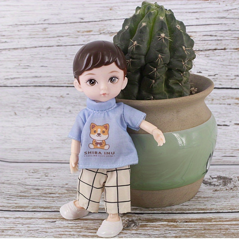 6" BJD Boy Doll Set with Clothes & Greeting Card