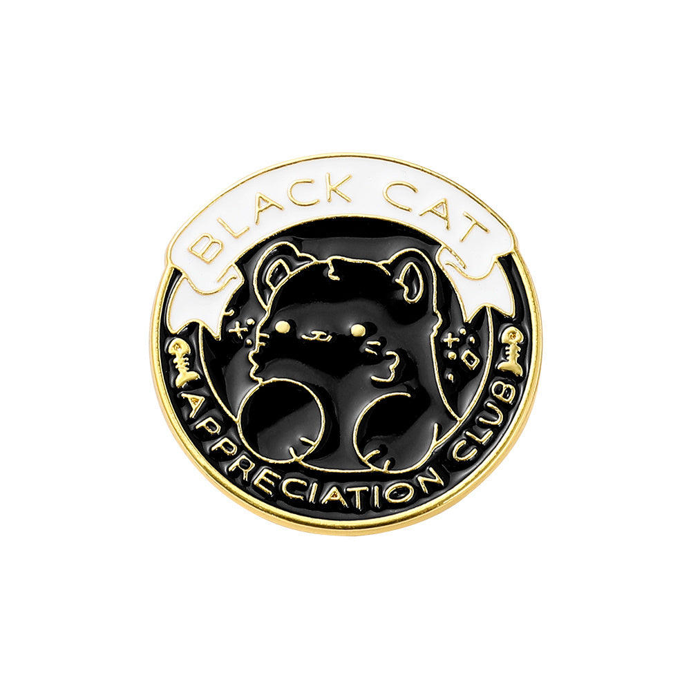 Casual Cat Metal Enamel Brooch for Backpack Accessories