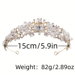 Vintage Silvery Crown Headwear Rhinestone Crystal Wedding Hair Accessories