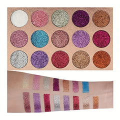 15 Colors Glitter Eyeshadow Palette Shimmer Ultra Pigmented Makeup