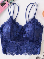 Floral Lace Wireless Bra Comfy & Breathable Bralette Women's Lingerie