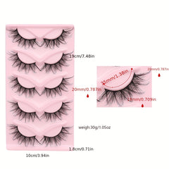 5 Pairs Fluffy Layer False Eyelashes 3D Crisscross Thick Eye Elongated Eyelashes