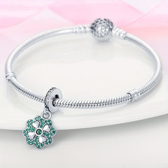 Shimmering Four Leaf Clover Lucky Charm Pendant