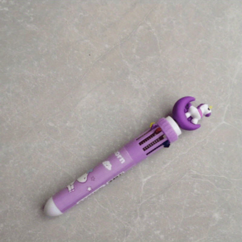 1 Pc Cartoon 10 Ballpoint Pen Transparent Plastic Office Student Neutral Pen