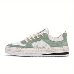 Men's Breathable Canvas Skate Shoes Low Top Lace Up Sneakers