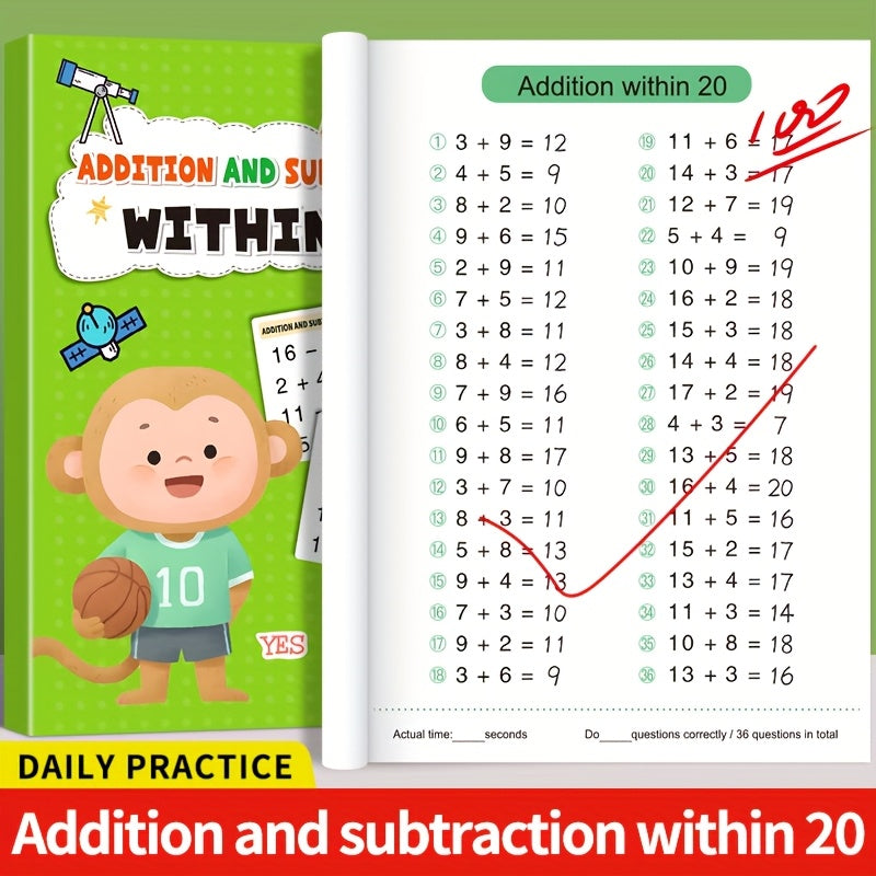 100 Math Operations Practice Books Arithmetic and Writing Skills 4pcs Set