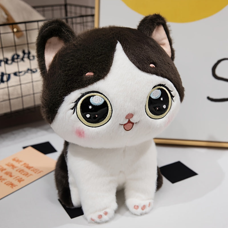 Cartoon Cat Plush Toy Soft Stuffed Animal Birthday Grey