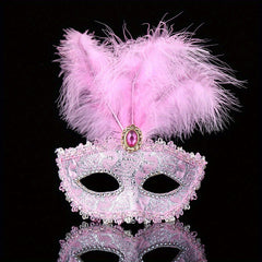 Venetian Style Feather Mask Half Face Princess Masquerade Halloween Party Mask