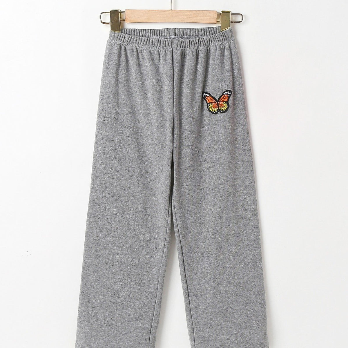Girls Butterfly Print Wide Leg Sweatpants