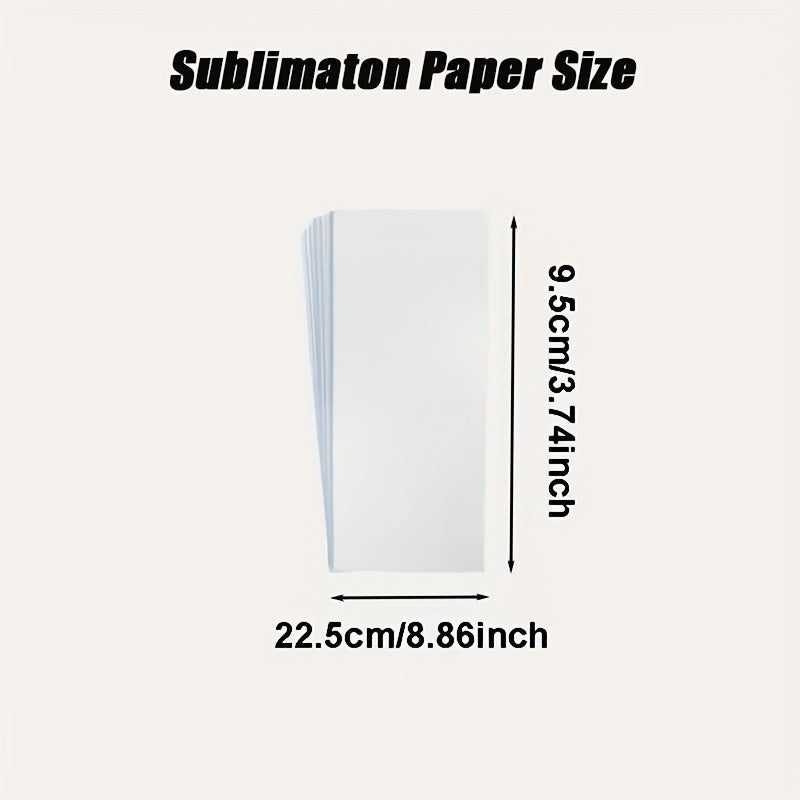 Sublimation Paper 100 Sheets 8.89x22.86 cm for DIY Heat Transfer