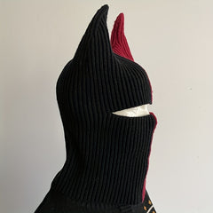 Knit Two Tone Horned Beanie Face Mask Funky Novelty Cold proof