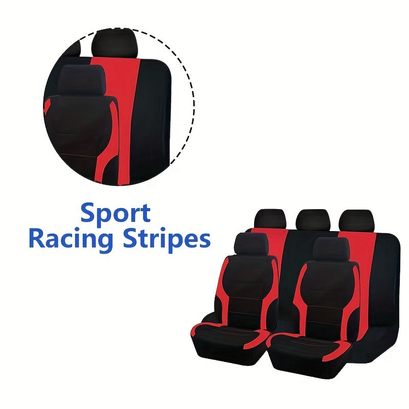 9pcs All Purpose Car Seat Cover Mesh Cloth Car Interior Five Seat Cover