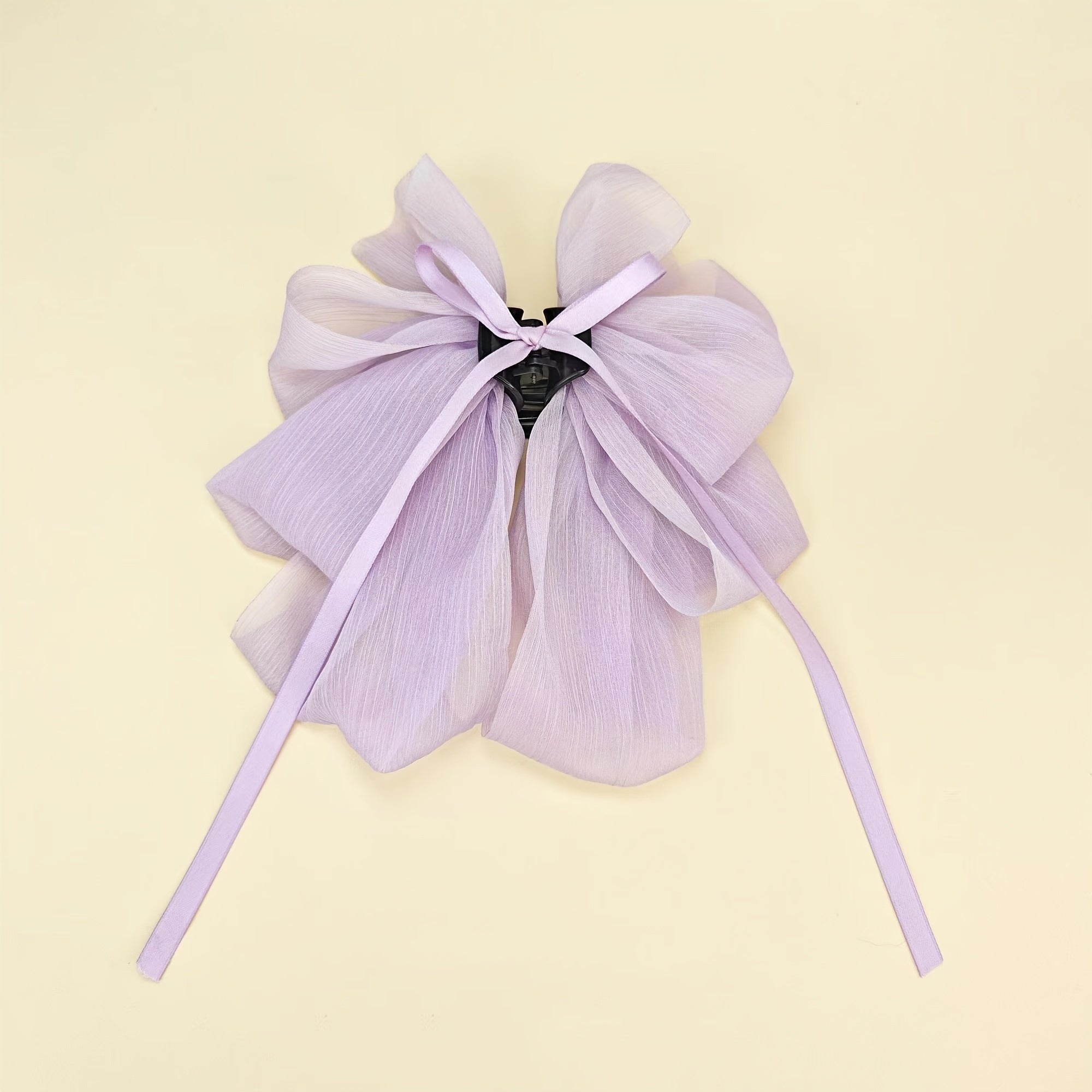 Large Mesh Bow Hair Claw Clip Ribbon Sweet Hair Claw Clip Ponytail Holder