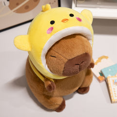 Anime Style Capybara Plush Toy with Headbands Dark Brown