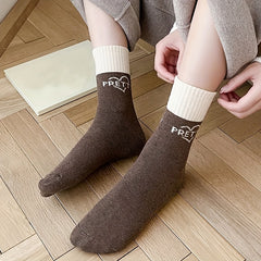 5 Pairs Colorblock Socks Women's Stockings