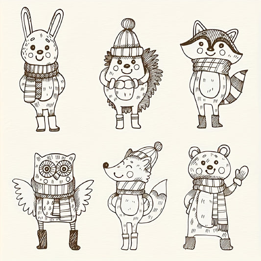 Clear Silicone Animal Stamps for Scrapbooking, Card Making