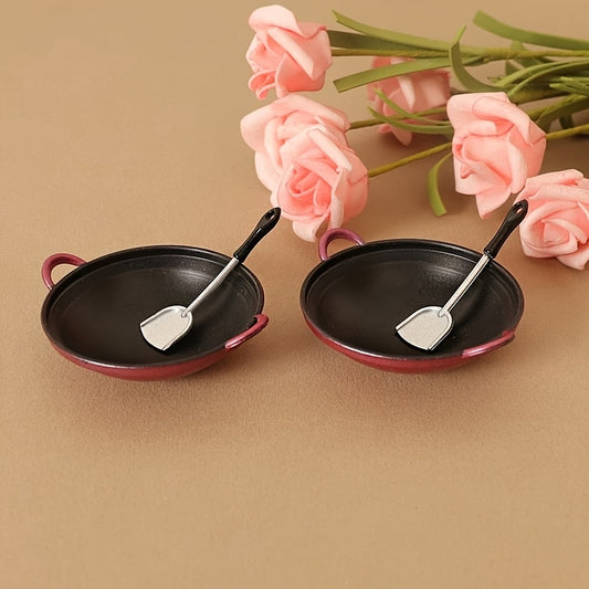 Tiny Dollhouse Kitchen Set with Frying Pan and Eggs - OB11 Compatible