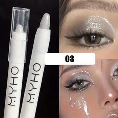 Glitter Highlighter Pen Waterproof Silver Diamond Brighten Eyeshadow Stick