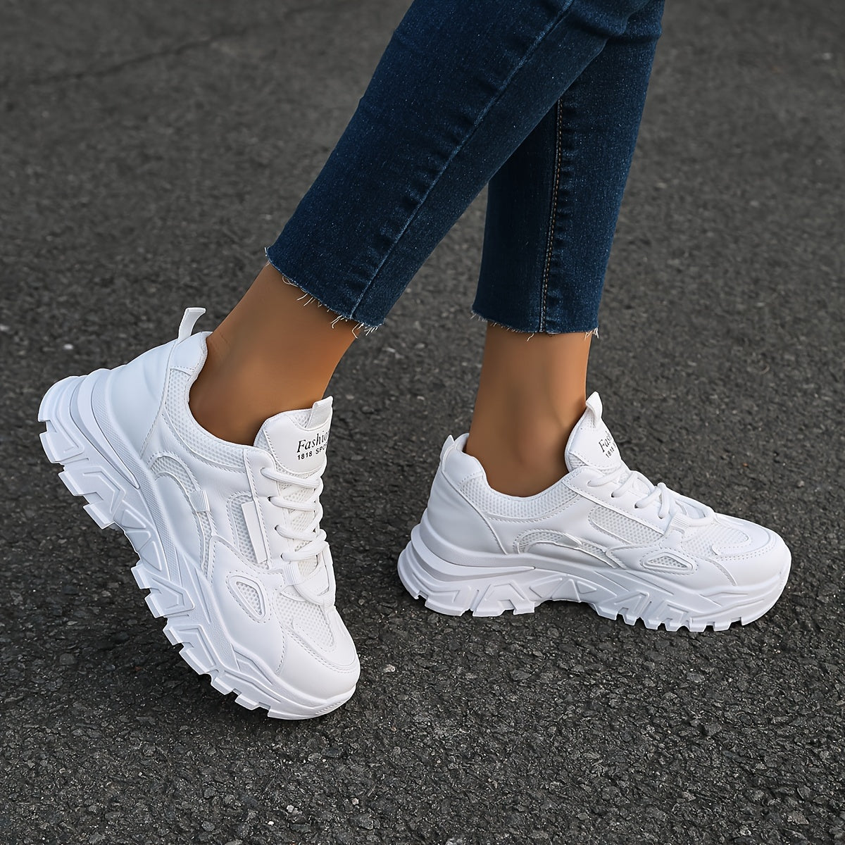 Thick Bottom Lace Up Outdoor Sneakers