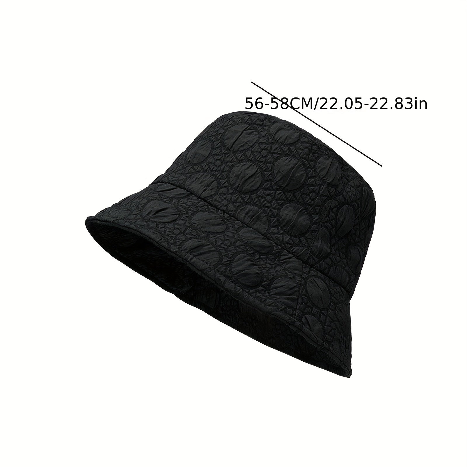 Chiffon Embossed Thin Bucket Hat Solid Breathable Sun Hat