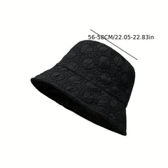 Chiffon Embossed Thin Bucket Hat Solid Breathable Sun Hat