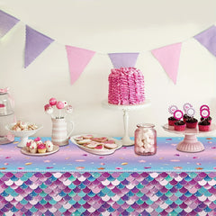 Mermaid Birthday Tablecloth Ocean Under Sea Disposable Plastic Table Cover