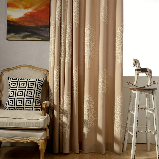 1pc Tree Embroidery Curtain for Home Decor