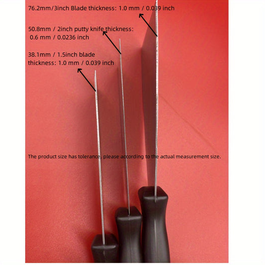 3pc Carbon Steel Putty Set with Shovel Knives & Bubble Shell Packaging