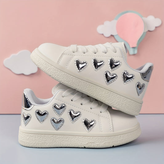 Girl's Solid Skate Shoes Non Slip Soft Sole Sneakers For Kids
