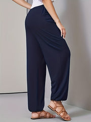  Solid High Rise Jogger Trousers