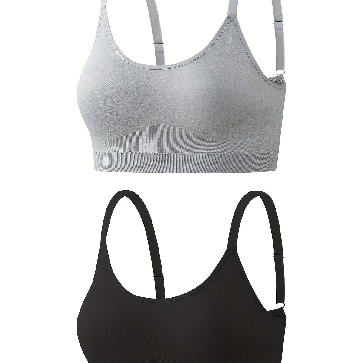 2 Pack Plus Size Wireless Bralette Set with Removable Pads
