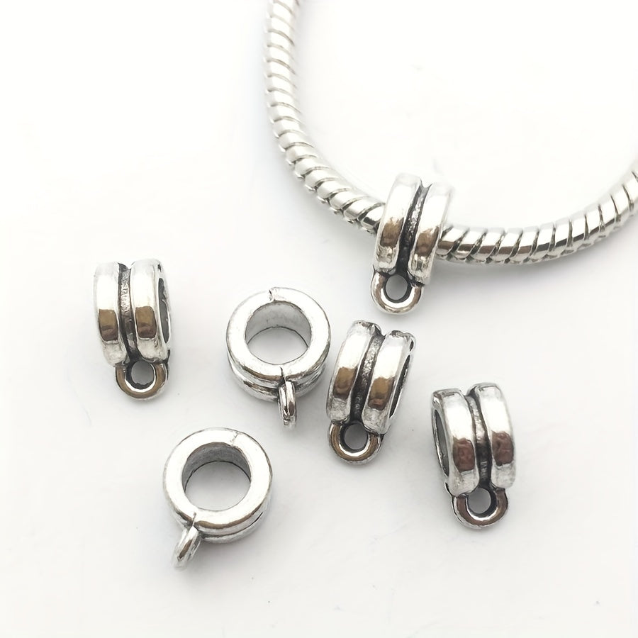 120pcs Antique Silver/Gold Clasps Connector Bail Tube Beads for DIY Jewelry