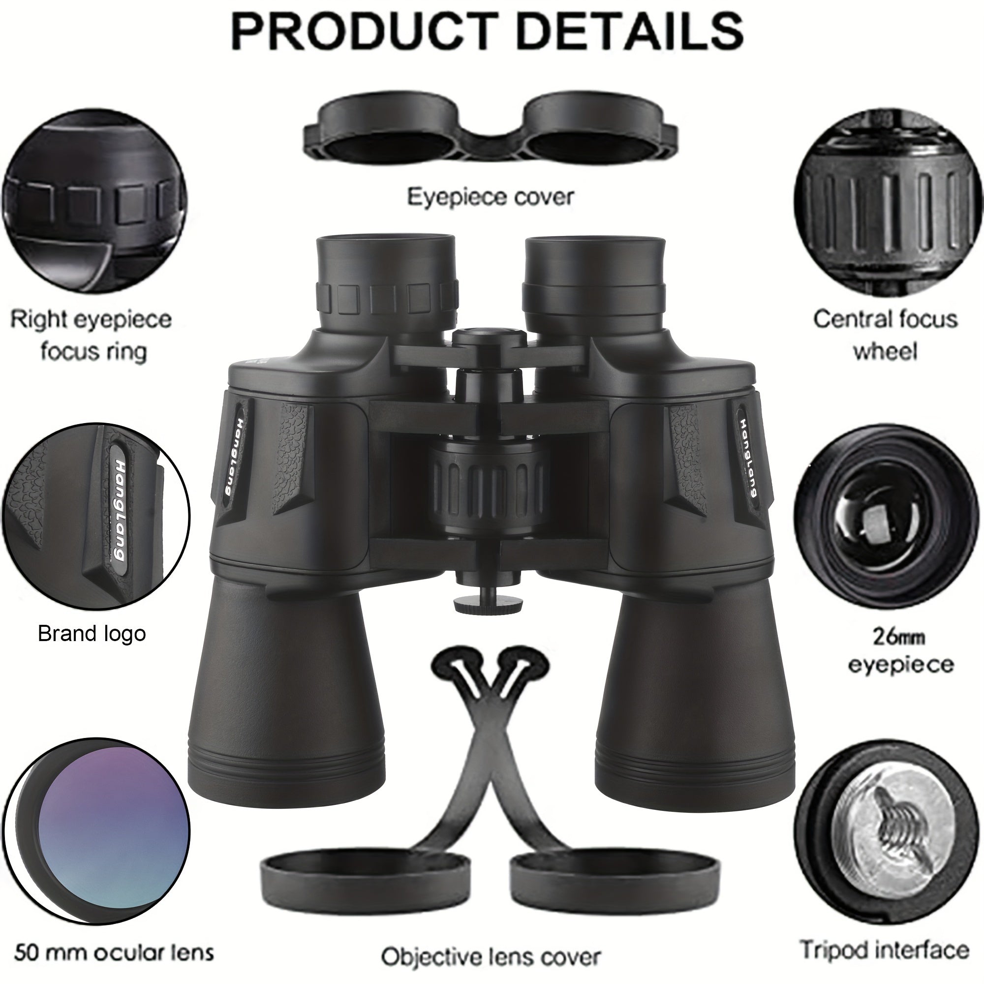 Professional 20x50 Binoculars for Outdoor Soccer Concerts and Bird Watching