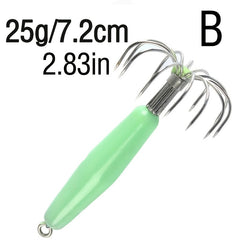 5pcs Luminous Squid Jig Hooks Hard Bait Fluorescent Fishing Stainless Steel