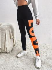 Women's Love Printed Yoga Fitness Pants