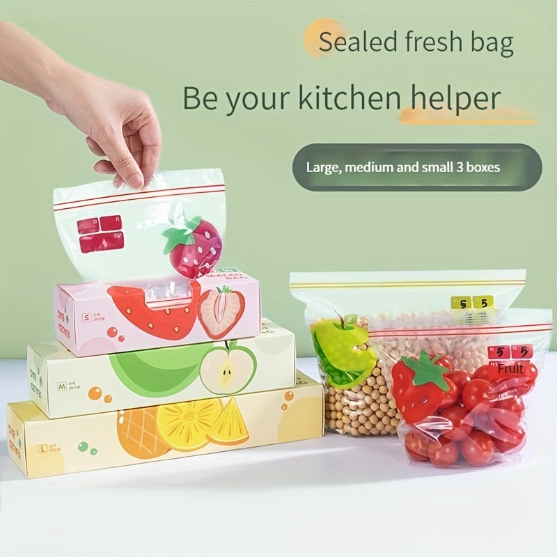 2 Boxes Refrigerator Fresh Keeping Bag Sealed Transparent Household