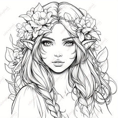 Rose Fairy Coloring Book for Adults