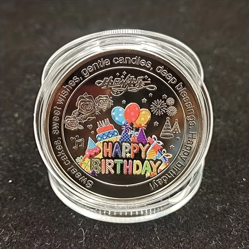 Colorful Birthday Cake Coin Metal Crafts For Collection