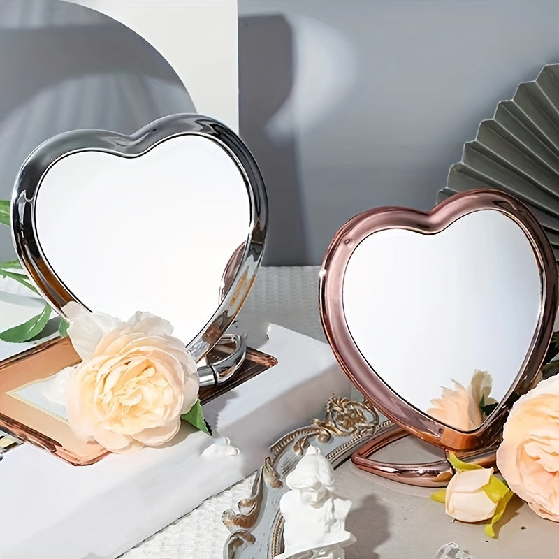 Heart Shaped Travel Makeup Mirror for Girls & Women