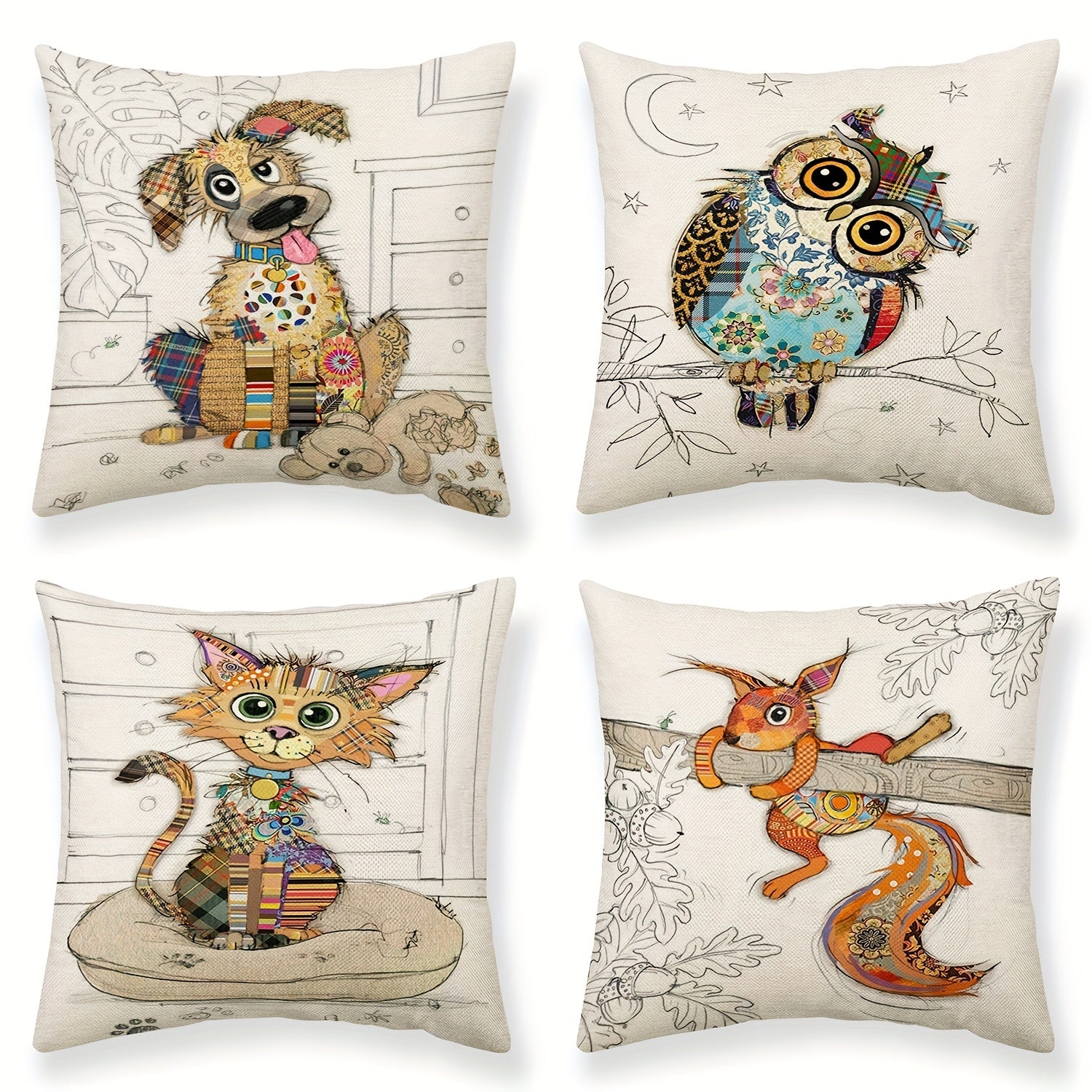 Animal Pattern Cushion Cover for Home Decor