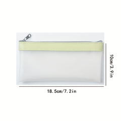 Transparent Frosted Pencil Case Zipper Cosmetic Storage Bag