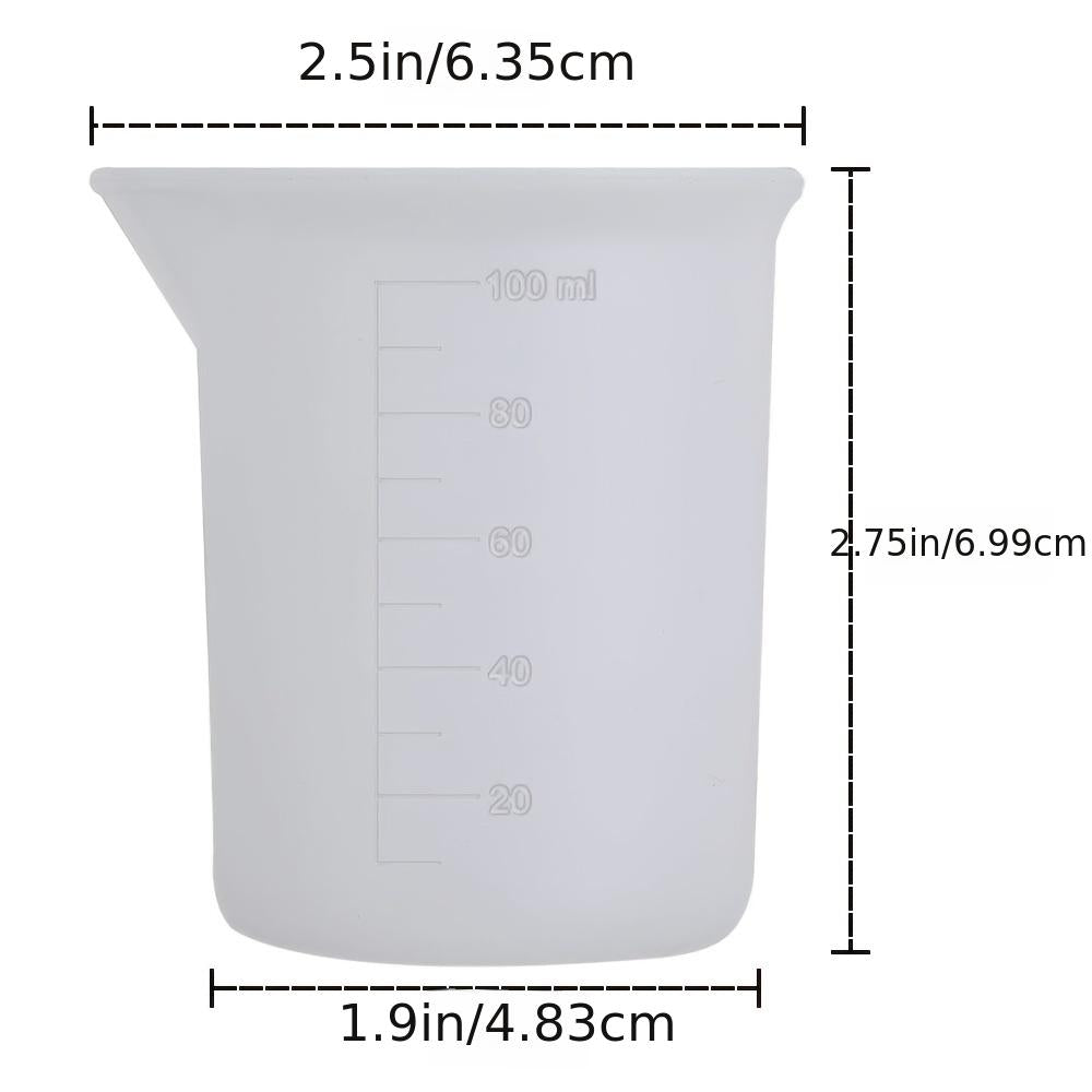 6 Pcs 100mL Silicone Measuring Cups for Epoxy Resin Jewelry Making DIY Glue Tool