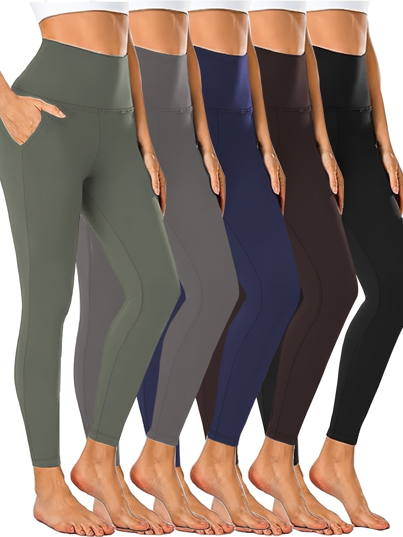 Solid Yoga Pants High Stretch Running Fitness Leggings Women's Activewear