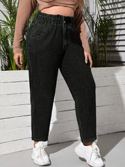  Solid Button Fly Jeans with Pockets