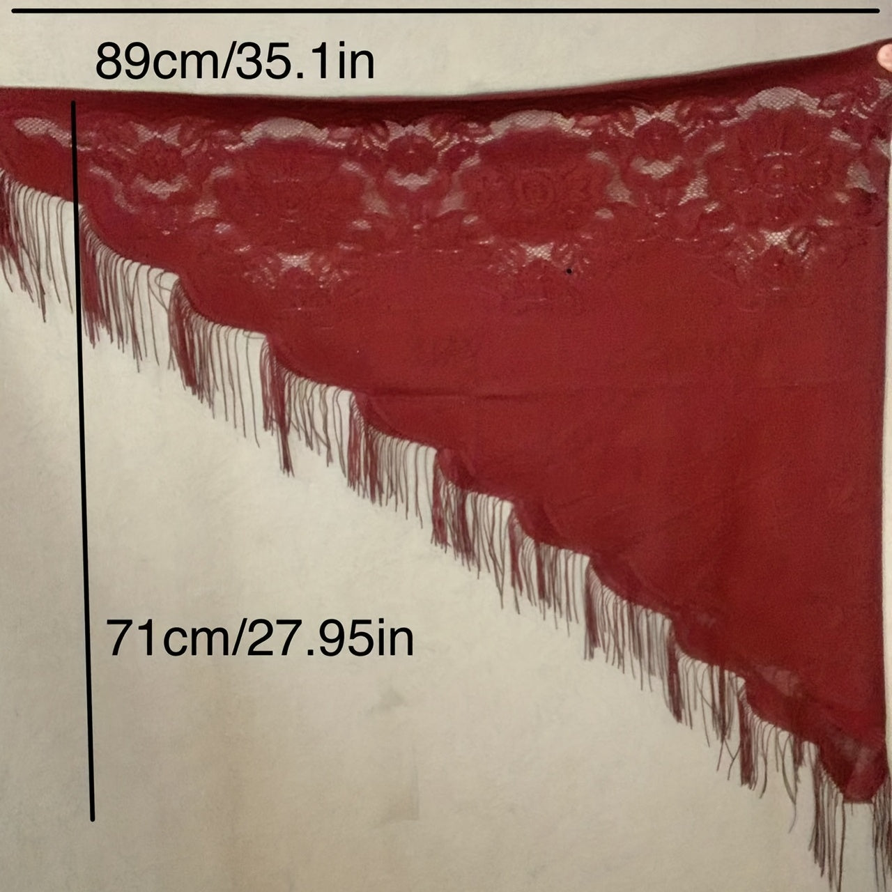 Classic Lace Veil Tassel Scarf Vintage Catholic Mantilla Head Covering