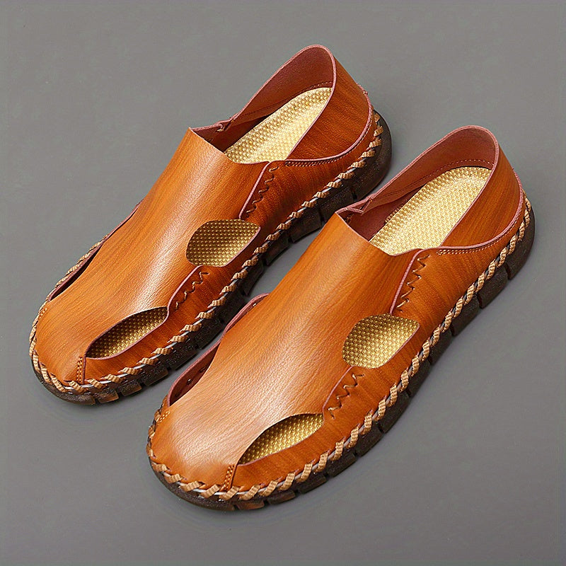 Men's Hollow Out Stitched Sandals Non Slip Comfortable Beach Shoes
